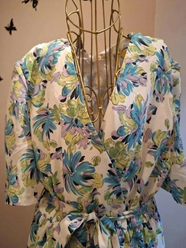 Vestido largo blanco con flores – photo 2